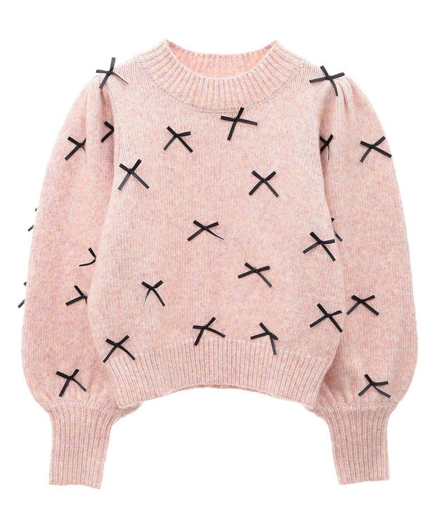 Green Parks ・ＡＮＤＳＥＡＲＣＨ　メニーリボンニットプルオーバー Pink