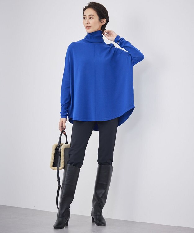 ICB L 【洗える】 テックストレッチ レギンスパンツ ブラック系