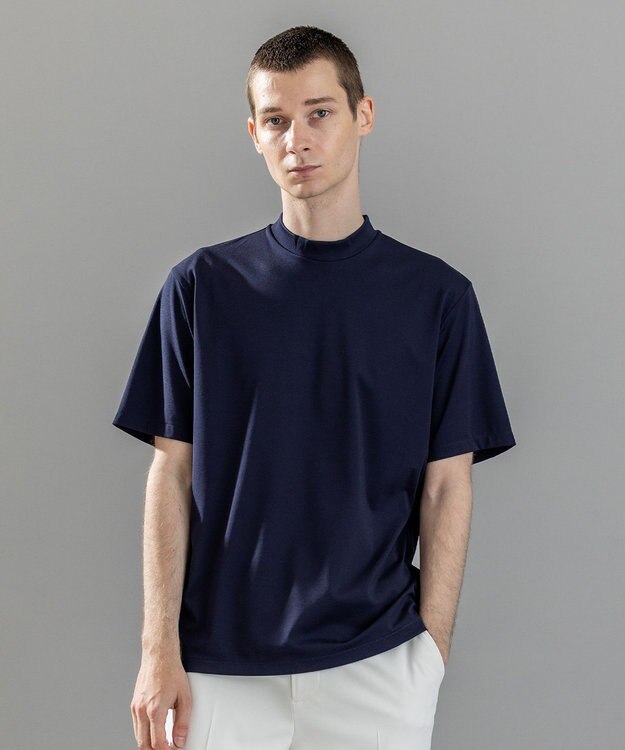 JOSEPH HOMME 【新素材】ハイゲージベアスムース　モックネックカットソー ネイビー系