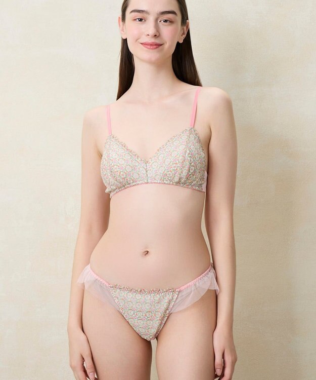 une nana cool MADE WITH LIBERTY FABRIC 【綿混】三角レース LB