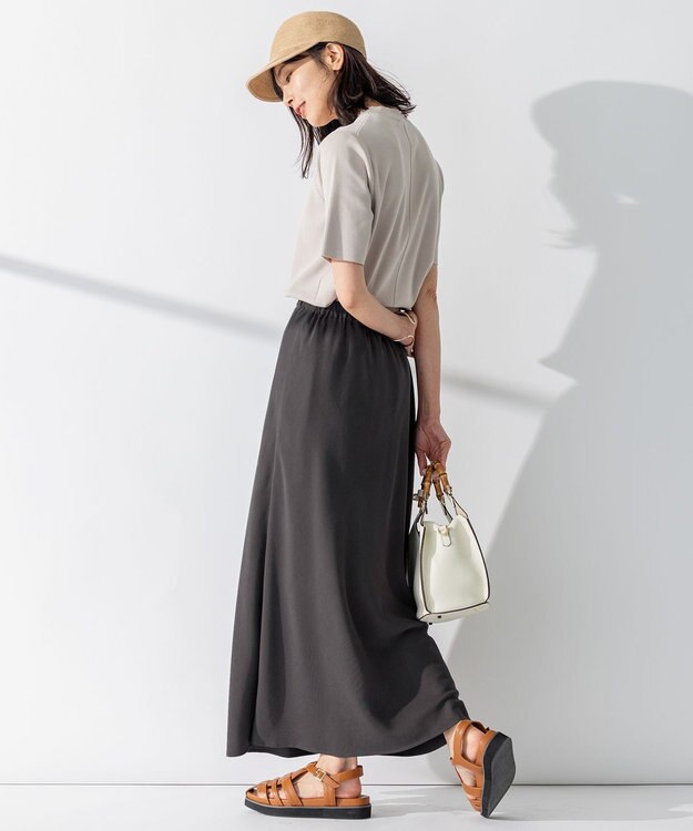 23区 S 【洗える】コットンポリエステル 半袖 ニット ベージュ系