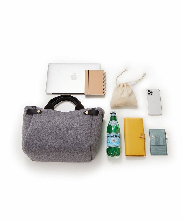 TOPKAPI 【TREASURE TOPKAPI】イタリアンフェルト サイドベルト トートバッグ グレー