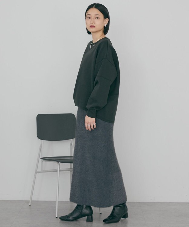 AMERICAN HOLIC 【WEB限定】袖タックコクーンポンチプルオーバー Black