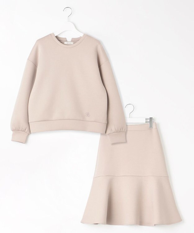 Feroux 【洗える・セットアイテム】バックリボンダンボール セットアップ ピンク系