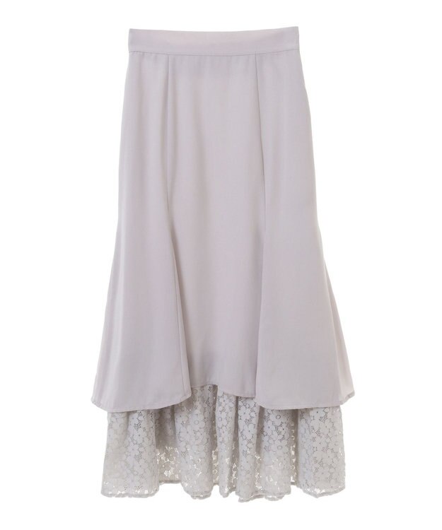 earth music&ecology レースヘムスカート Gray Beige