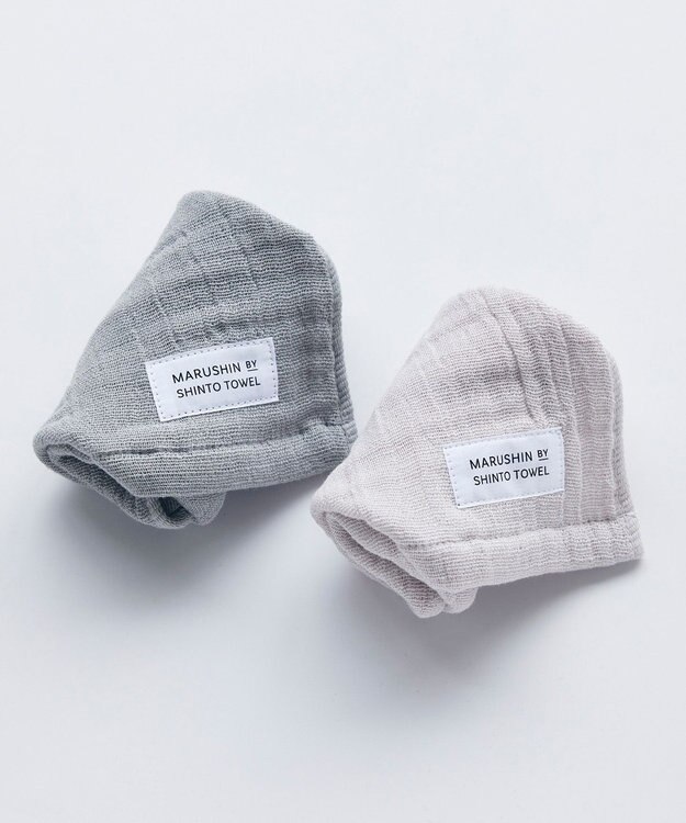 SHINTO TOWEL ランダムガーゼ ハンドタオル2枚セット セージ/ベージュ