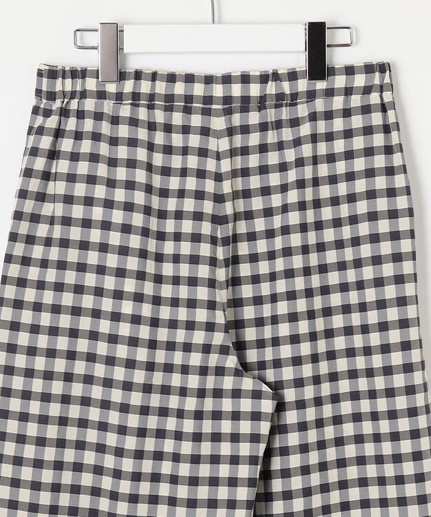 J.PRESS LADIES 【洗える】アセVisギンガム イージー パンツ スレート×ベージュ系