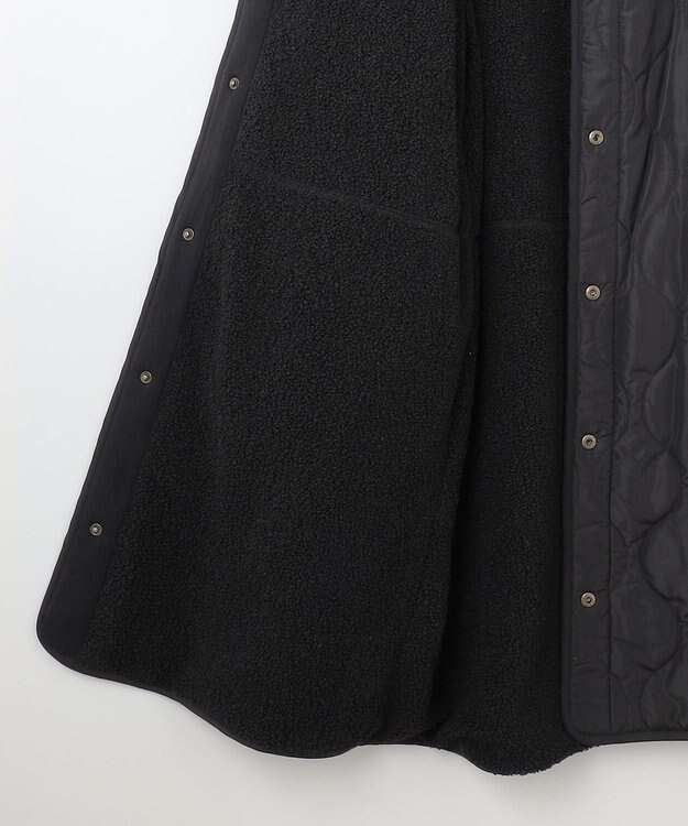 ANY L 【マフラー付き】キルトリバーシブルコート ブラック