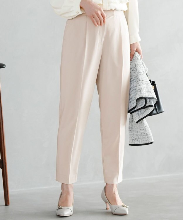 ANY SIS S 【セットアップ対応】セレモニーダブルクロス テーパードパンツ ライトベージュ