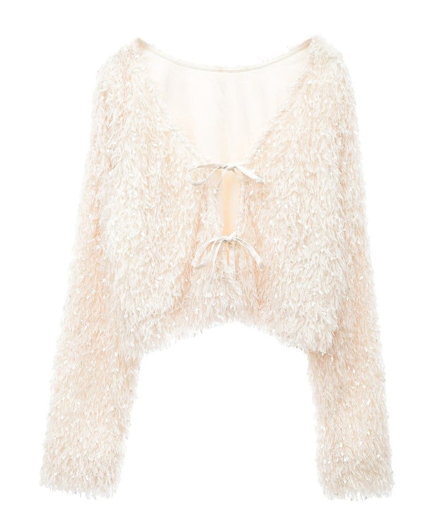 Green Parks ・ＳＵＧＡＲＳＰＯＯＮ　２ｗａｙフェザーカーディガン Ivory