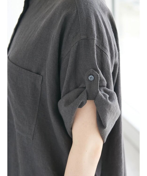 CRAFT STANDARD BOUTIQUE 【キナリノ別注】リネンレーヨンWポケットシャツ Charcoal Gray