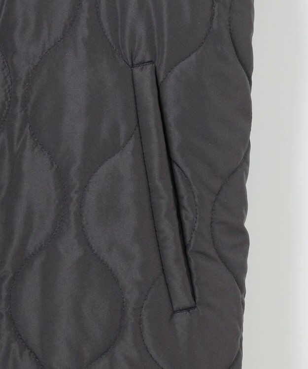 ANY L 【マフラー付き】キルトリバーシブルコート ブラック