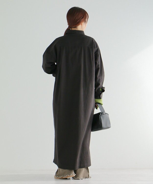 CRAFT STANDARD BOUTIQUE 刺繍入ツイルワンピース Black