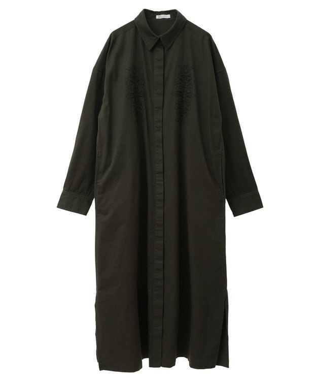 CRAFT STANDARD BOUTIQUE 刺繍入ツイルワンピース Black