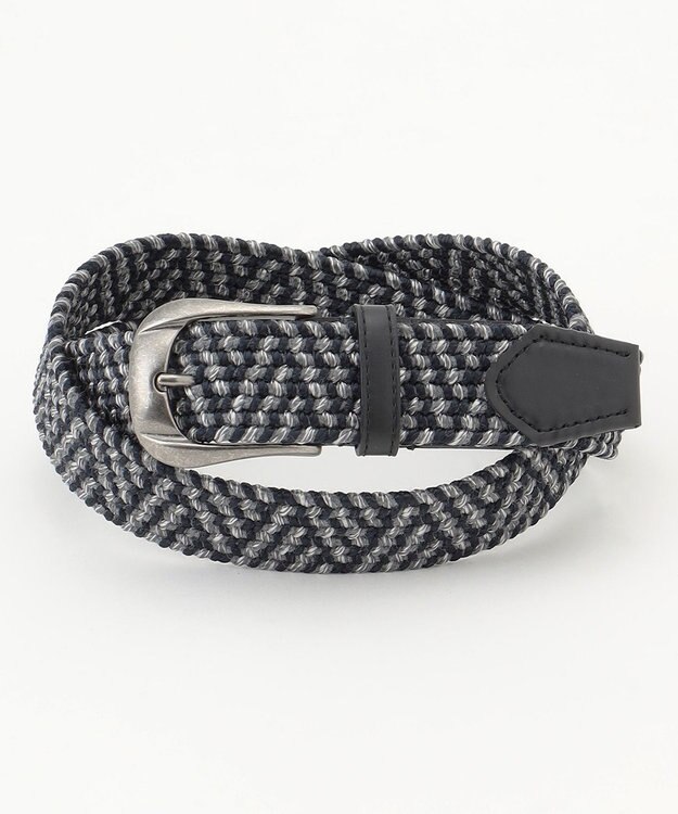 JOSEPH ABBOUD  【イタリア素材・ストレッチ・日本製】ストレッチメランジ ベルト ネイビー系