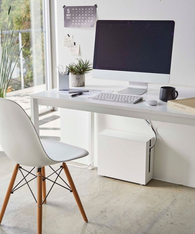 tower キャスター付きケーブル収納ラック タワー ホワイト ホワイト