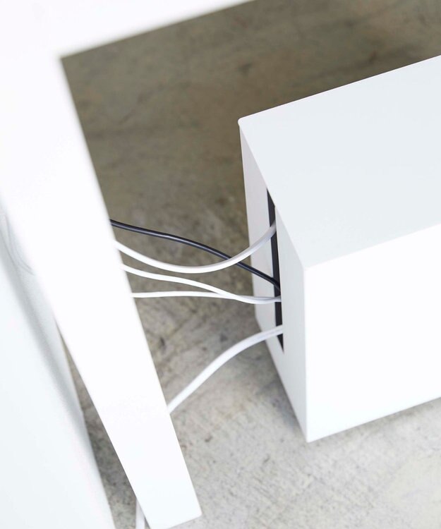 tower キャスター付きケーブル収納ラック タワー ホワイト ホワイト