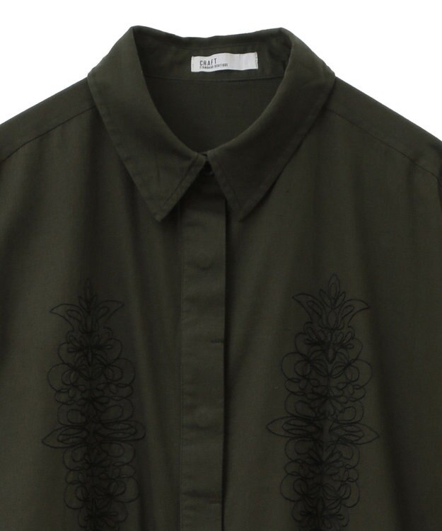 CRAFT STANDARD BOUTIQUE 刺繍入ツイルワンピース Black