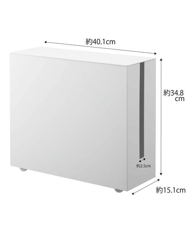 tower キャスター付きケーブル収納ラック タワー ホワイト ホワイト