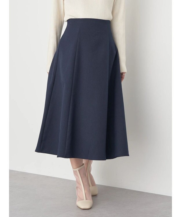 earth music&ecology すきな丈フレアスカート Navy
