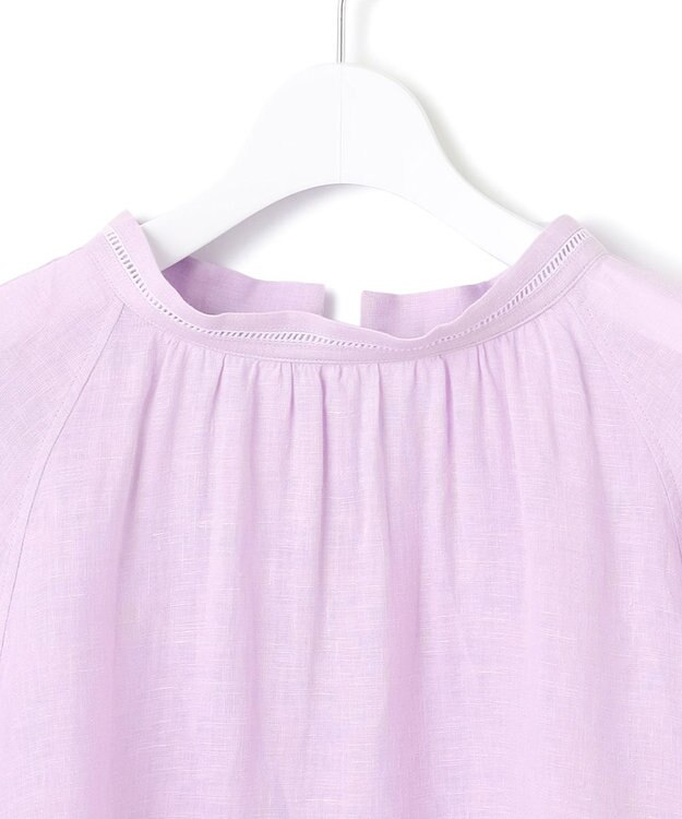 23区 S 【洗える】LIBECOリネン ボリュームスリーブ ブラウス ラベンダー系