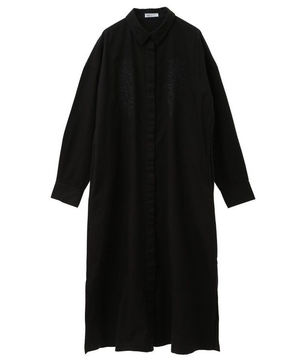 CRAFT STANDARD BOUTIQUE 刺繍入ツイルワンピース Black