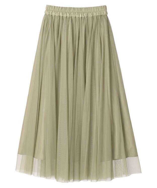 earth music&ecology チュールフレアスカート Khaki