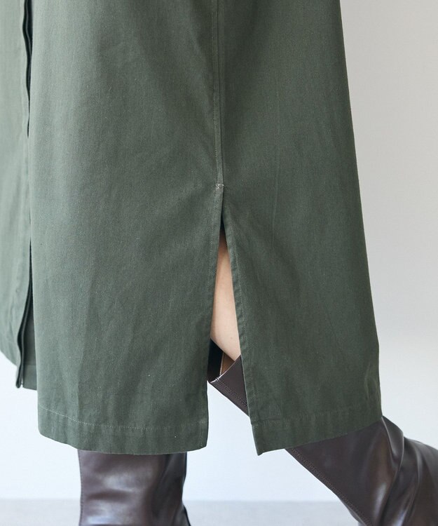 CRAFT STANDARD BOUTIQUE 刺繍入ツイルワンピース Khaki