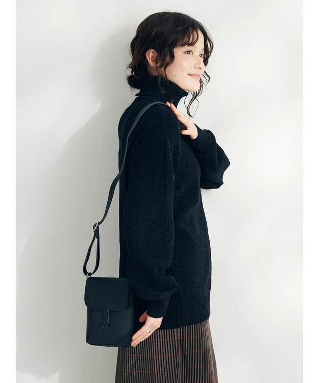 CRAFT STANDARD BOUTIQUE 洗えるコードモールタートルネックプルオーバー Black