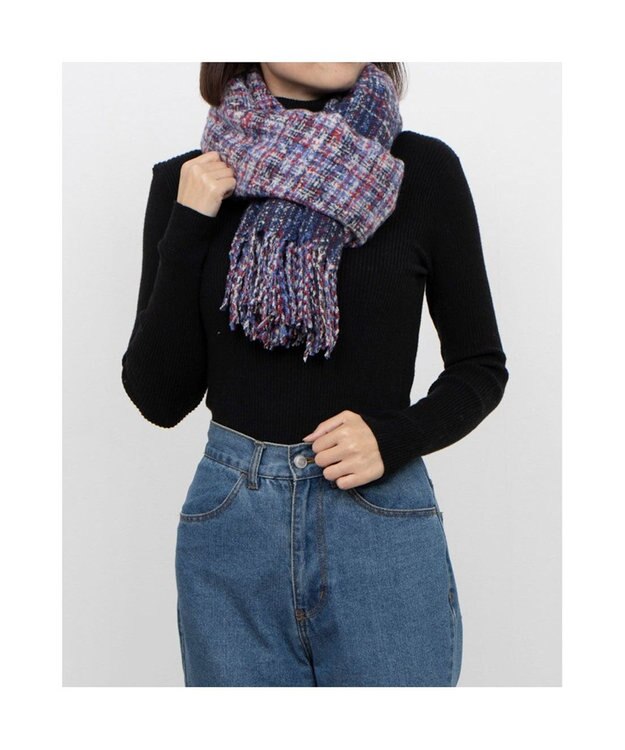 UNBILLION カシュネ cache nez / ツイードストール ネイビー