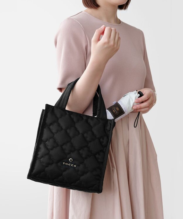 TOCCA 【撥水】CHECKER CLOVER QUILTMINIBAG キルトミニバッグ ブラック系