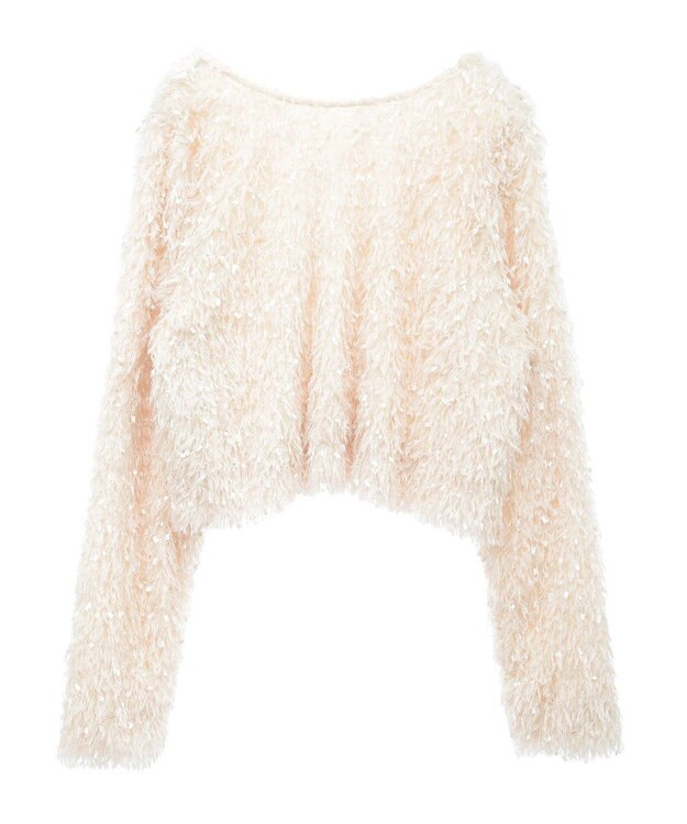 Green Parks ・ＳＵＧＡＲＳＰＯＯＮ　２ｗａｙフェザーカーディガン Ivory