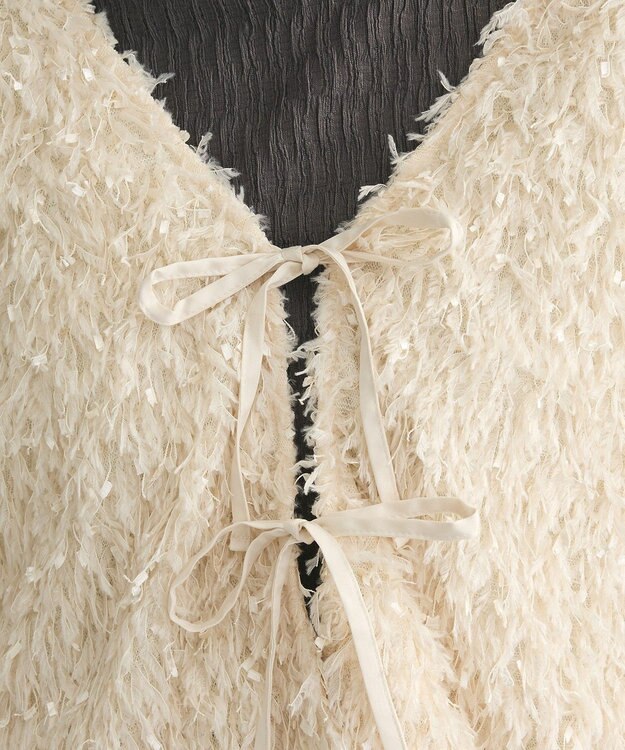 Green Parks ・ＳＵＧＡＲＳＰＯＯＮ　２ｗａｙフェザーカーディガン Ivory