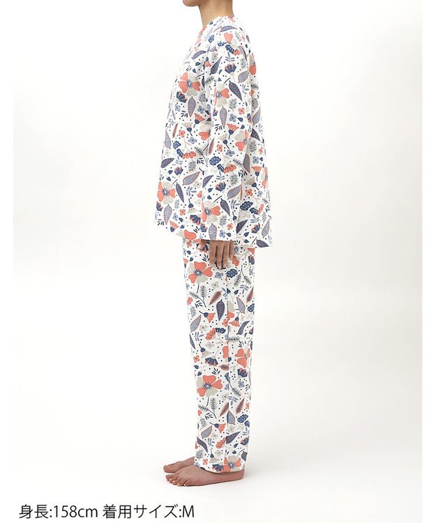 Wing パジャマ キルトニット素材(本体) あったか 冬 長袖 長ズボン レディース EP6024 ウイング／ワコール ホワイト