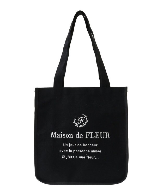 Maison de FLEUR パイピングスクエアトートバッグ Black