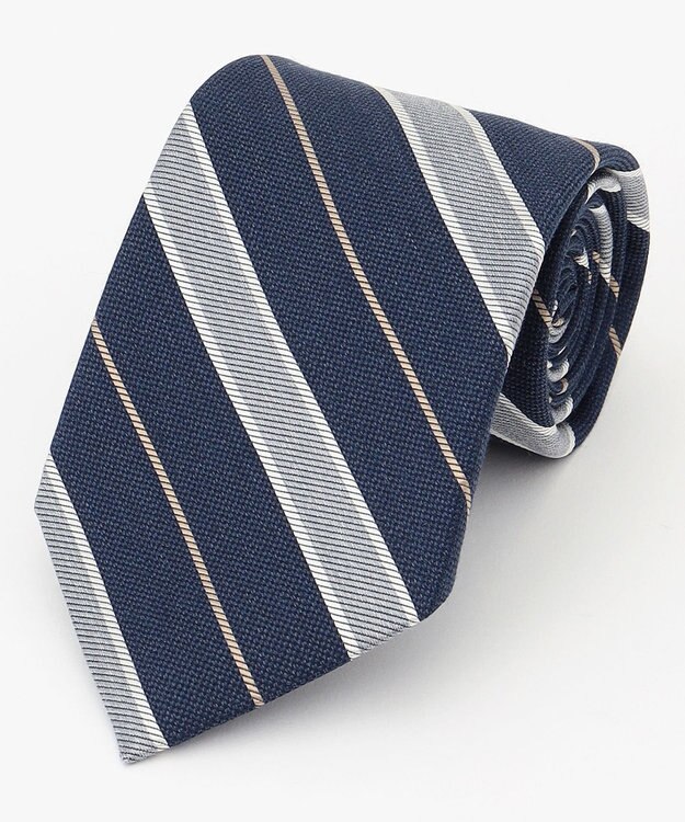 J.PRESS MEN 【LINEN MIX COLLECTION】レジメンタル ネクタイ ネイビー系2