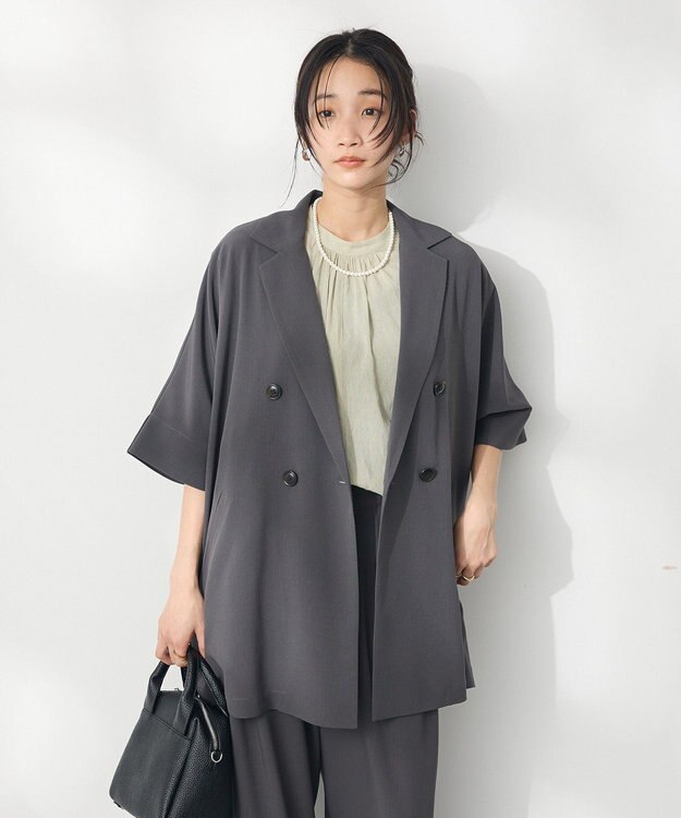 CRAFT STANDARD BOUTIQUE 半袖テーラードジャケット Gray