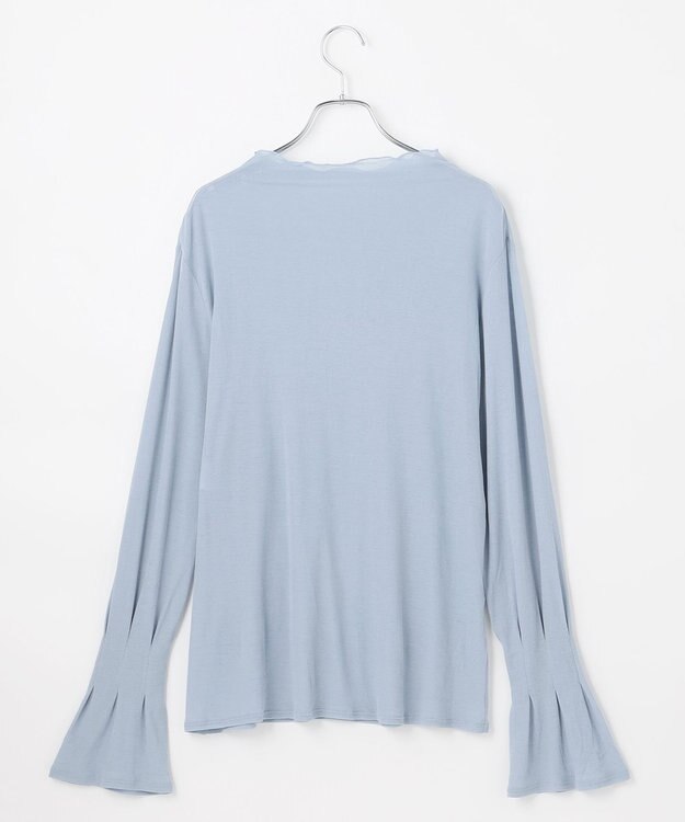 #Newans 【洗濯機可能】フレアカフスシアープルオーバー ブルー