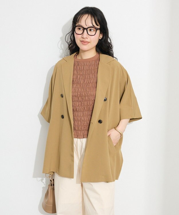 CRAFT STANDARD BOUTIQUE 半袖テーラードジャケット Beige