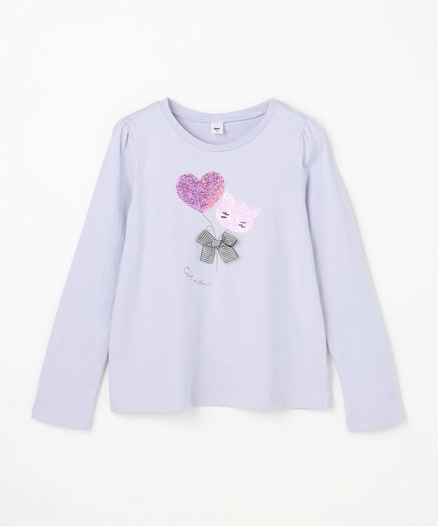 ANY KIDS ミラクルスパンコール 長袖Tシャツ サックスブルー×風船
