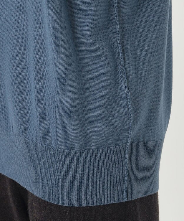 23区 【R(アール)】ウーステッドウールカシミヤ クルーネックニット ダルブルー系