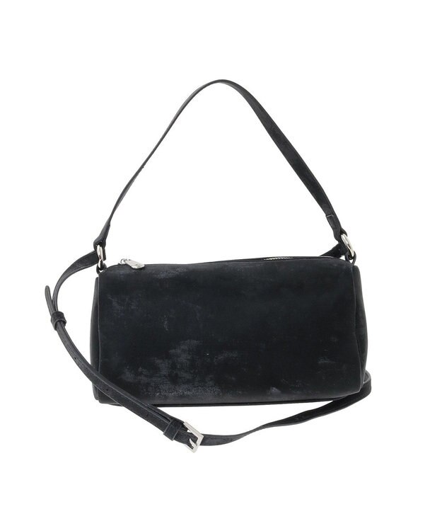 YECCA VECCA 【cache cache】シルクサテンPU筒型ショルダー Black