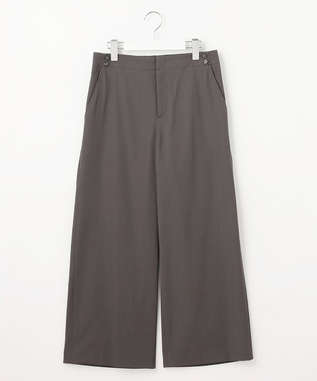 J.PRESS LADIES 【洗える・吸水速乾】麻シェルドライ セミワイド パンツ スレート系