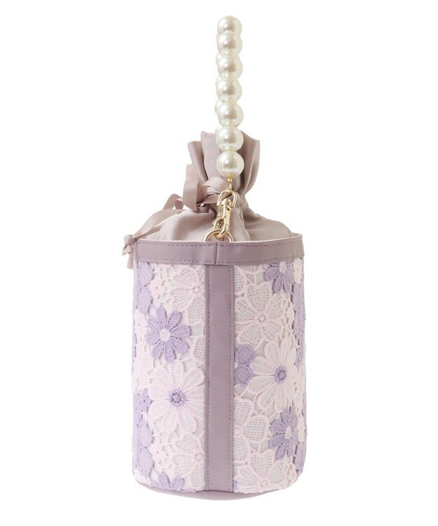 Maison de FLEUR フラワーレース2Wayバケツ型バッグ Lavender