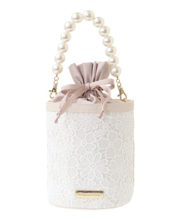 Maison de FLEUR フラワーレース2Wayバケツ型バッグ Ivory