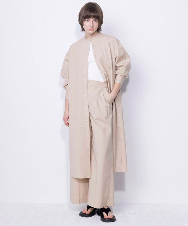 NAVE 【ReNave・セットアップ可/洗える/接触冷感/UVケア】コットンポリブロード パンツ ベージュ系