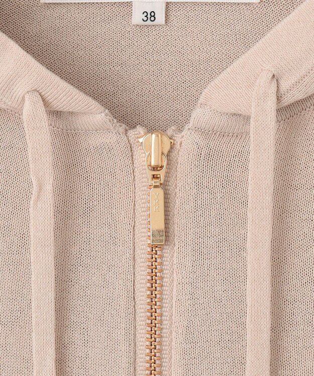 23区 【洗える】シアーコットンナイロン ニットパーカー ベージュ系