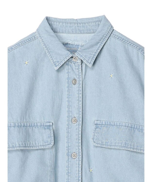 AMERICAN HOLIC ７周年刺繍デニムシャツ Sax