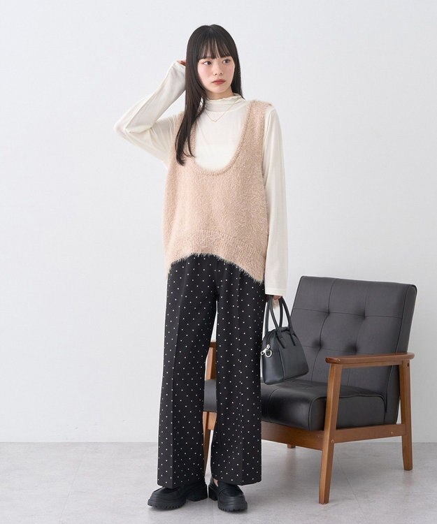 earth music&ecology 【吸湿発熱】あったかフェミニンインナー(シアーハイネック) Off White