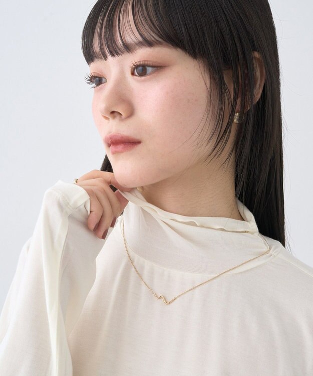 earth music&ecology 【吸湿発熱】あったかフェミニンインナー(シアーハイネック) Off White